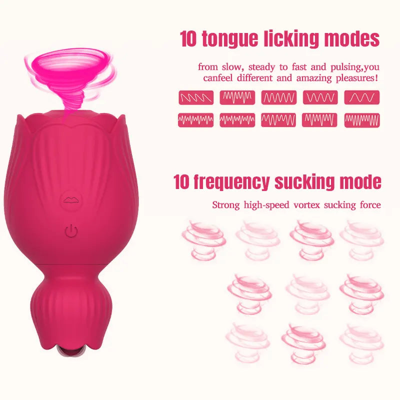 2-in-1 Rose Suction Vibrator