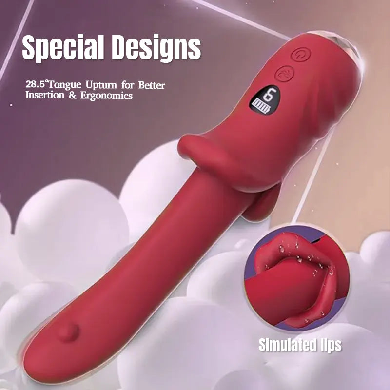 Rose Tongue Vibrator with LCD Display