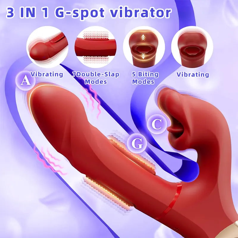 Rose Clit Vibrator with Biting Tongue