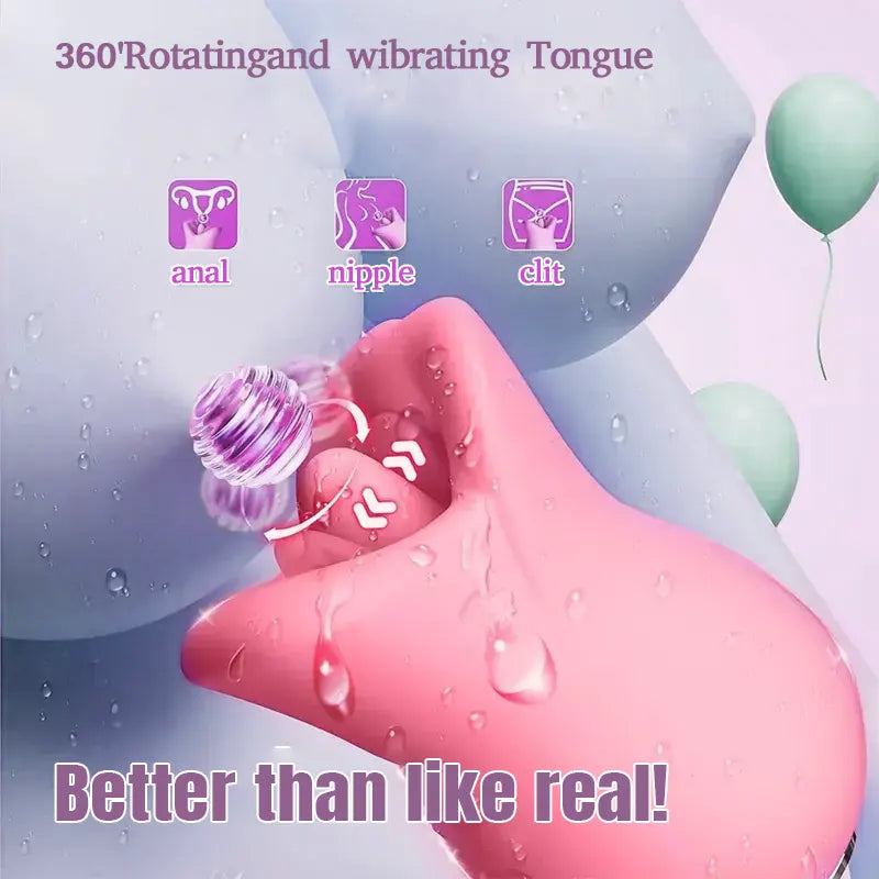 Rose Vibration 10 Frequency Tongue Masturbator