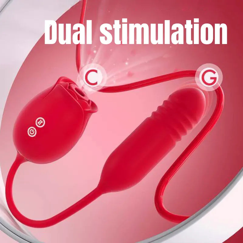 Love Flower Rose Toy - Sucking & Thrusting Vibrator