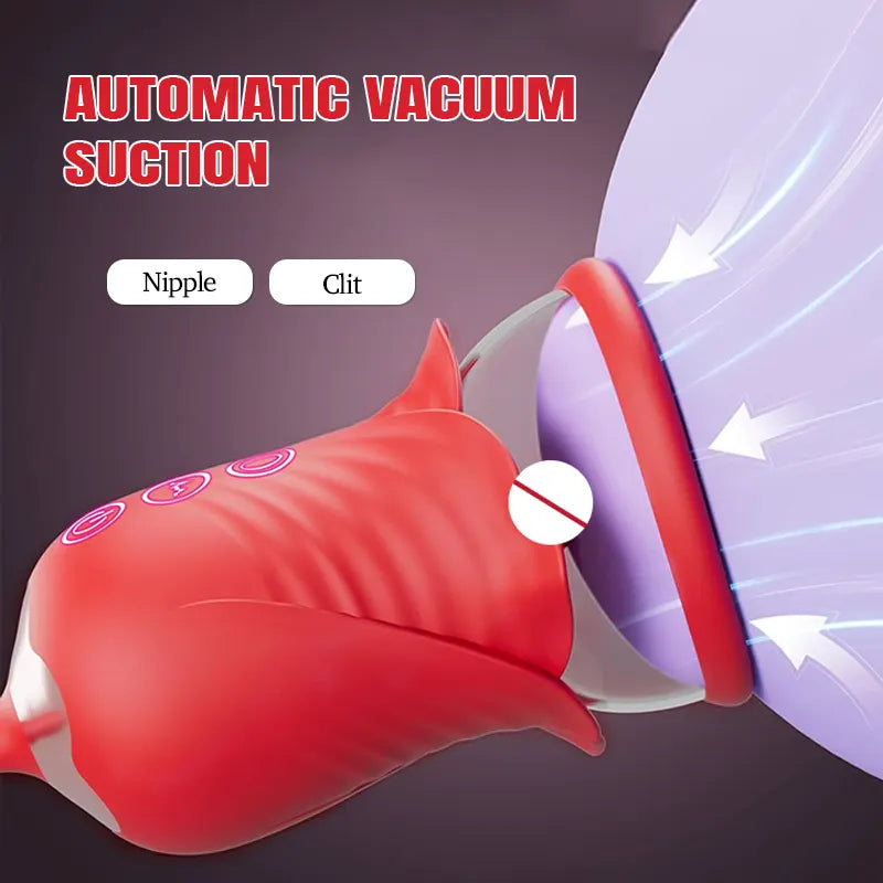 3-in-1 Clit Pump Vibrator with Remote & Tongue Teaser