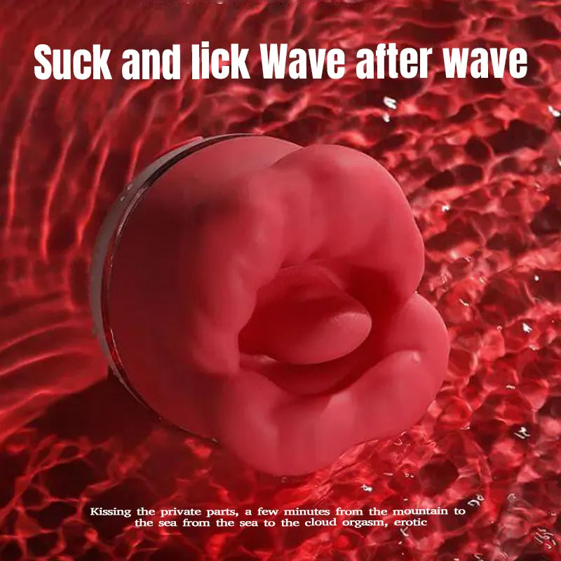 Rose Tongue Licking Vibrator - 3 Sucking & 5 Vibration Modes