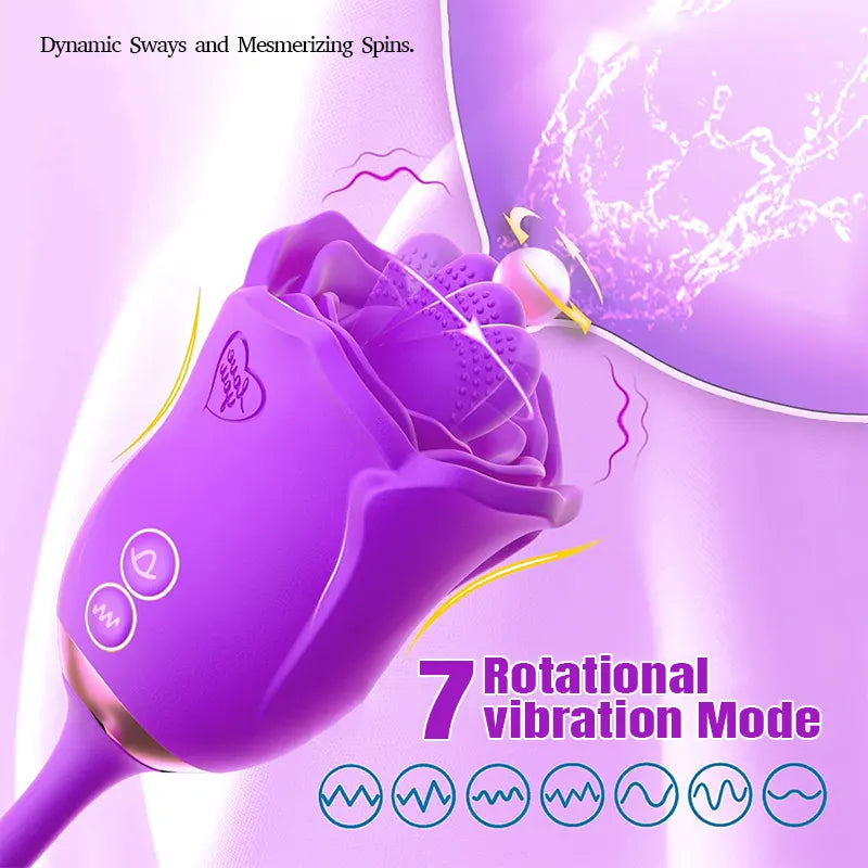 3-in-1 Rose Tongue G-Spot Vibrator