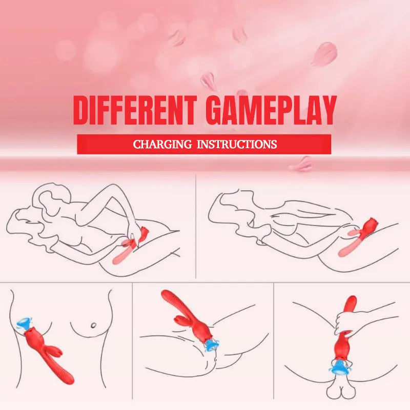 Rabbit Rose Vibrator with Telescoping Function