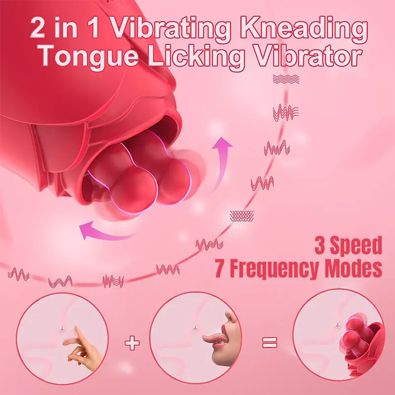 Dual-Tongue Rose Vibrator