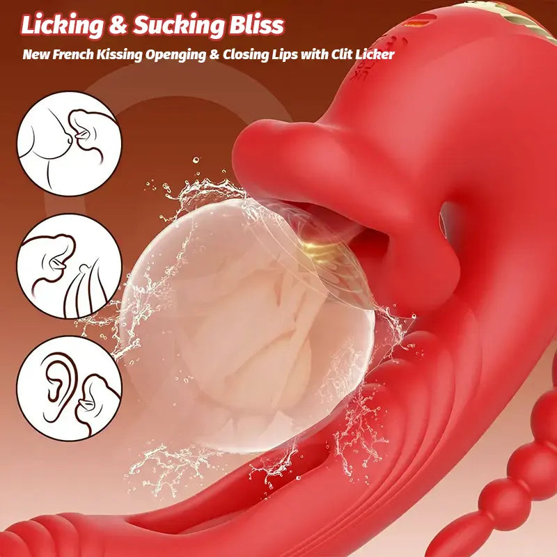 Rose Vibrator with Thrusting and Licking