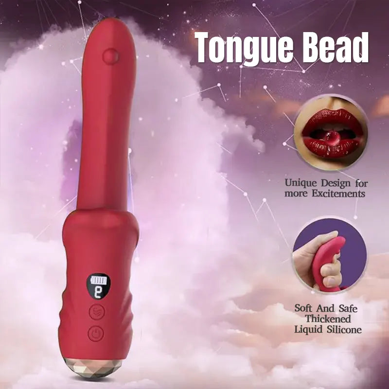 Rose Tongue Vibrator with LCD Display