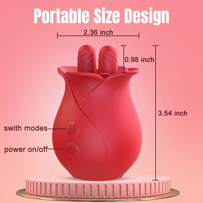 BlissBloom Dual-Tongue Vibrating Rose