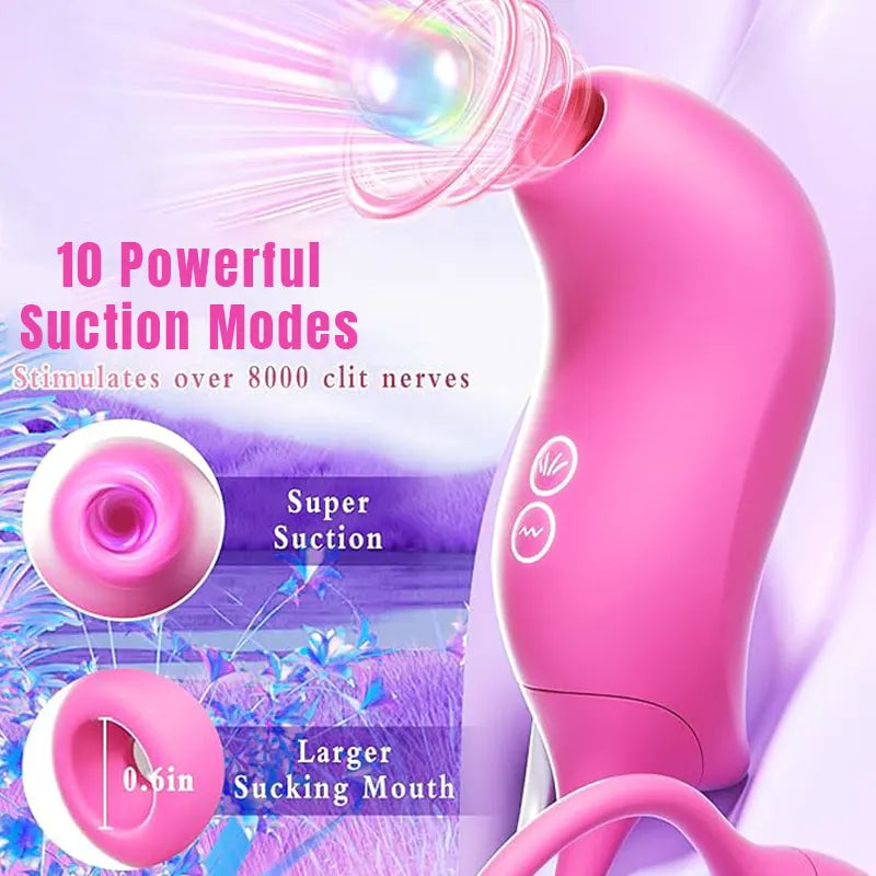Pink Suction Vibrator with Egg