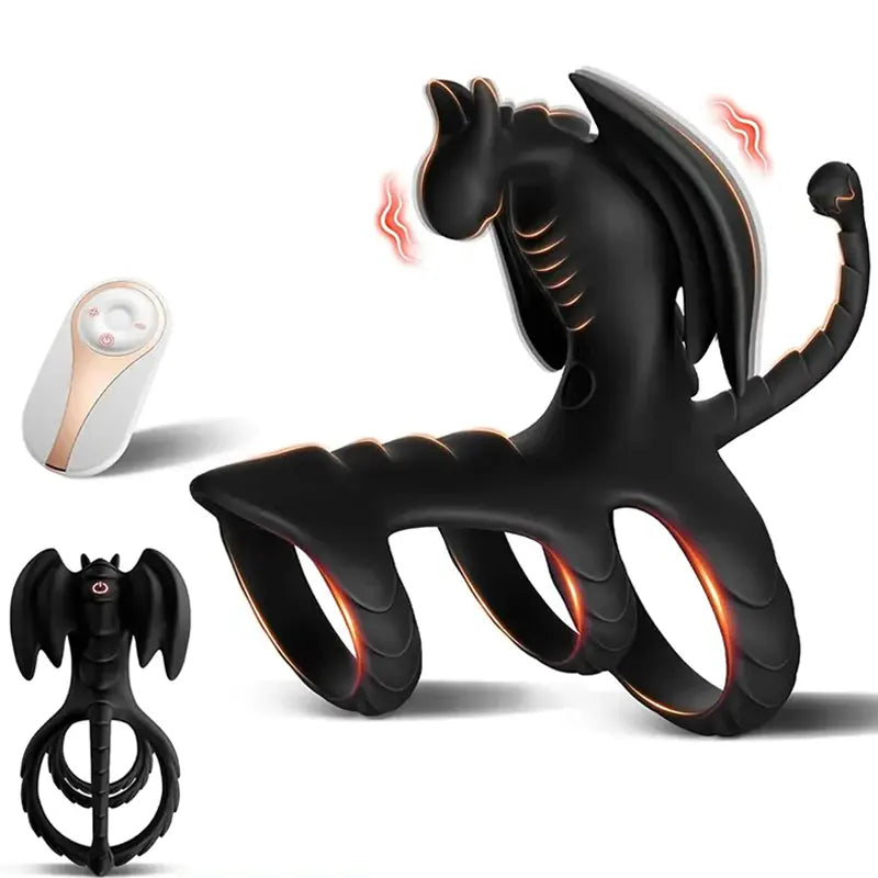 Dragon Cock Ring with Remote Vibration