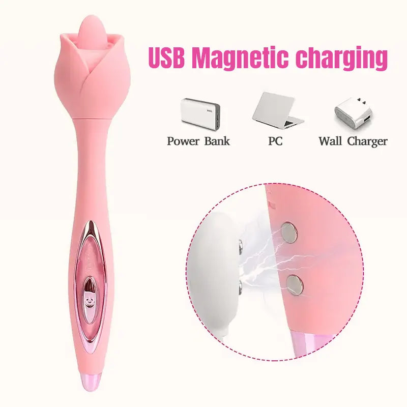Floral Tongue Wand Vibrator