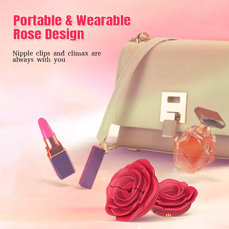 Rose Nipple Clip Pleasure Vibrator