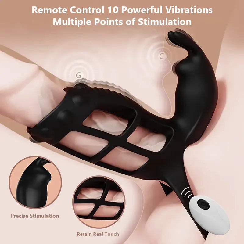 Remote-Control Vibrating Cock Cage Ring