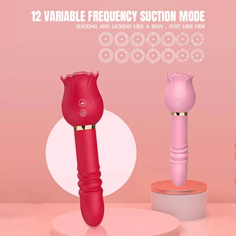 Rose Pulsar Telescopic Toy - 12 Suction Modes