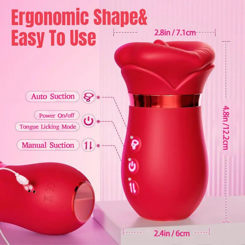 Rose 4-IN-1 Sucking & Licking Pleasure Toy