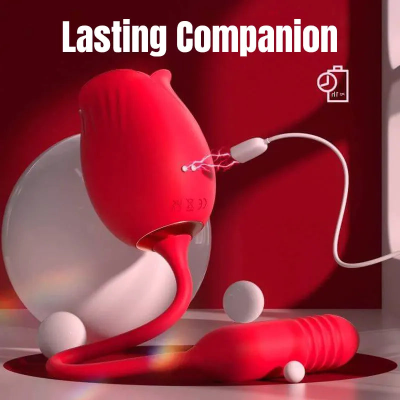 Love Flower Rose Toy - Sucking & Thrusting Vibrator