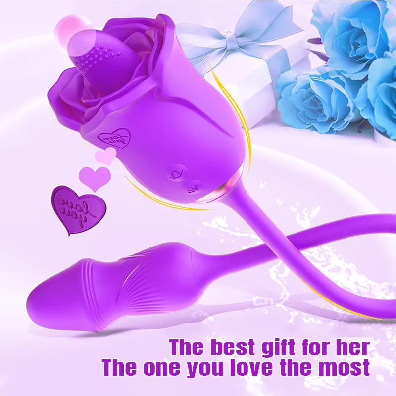 3-in-1 Rose Tongue G-Spot Vibrator