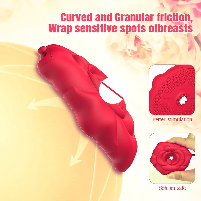 Rose Silicone Portable Nipple Vibrator