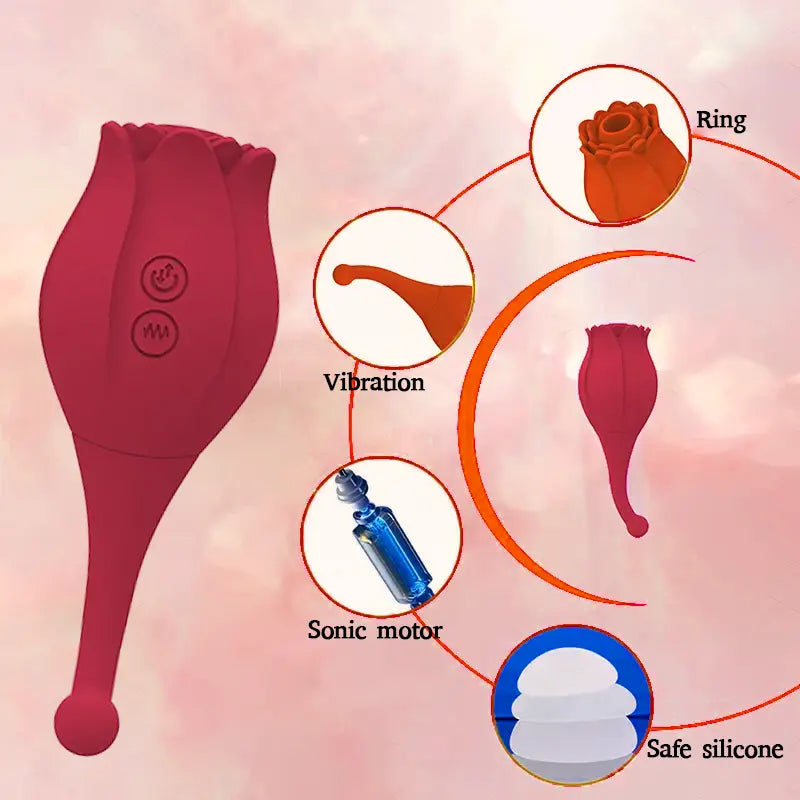 Stalked Rose Sucking Vibrator