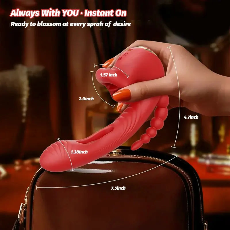vRose Vibrator with Thrusting and Licking