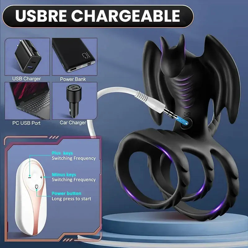 Dragon Cock Ring with Remote Vibration