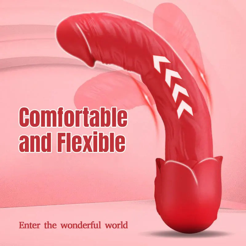 Rose Shaped Dildo - Waterproof & Heating