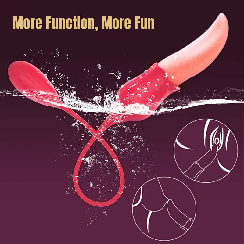 2-in-1 Tongue and Rose Vibrator