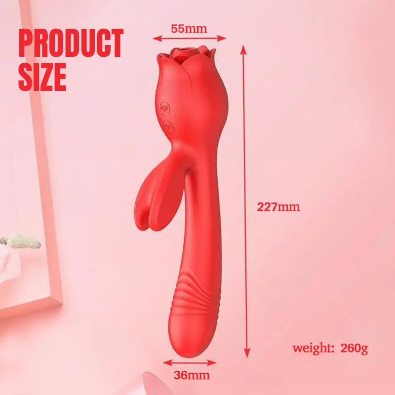 Rabbit Rose Vibrator with Telescoping Function