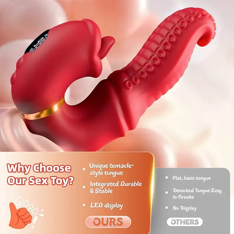 Rose Dual Vibrator with Tongue Tip