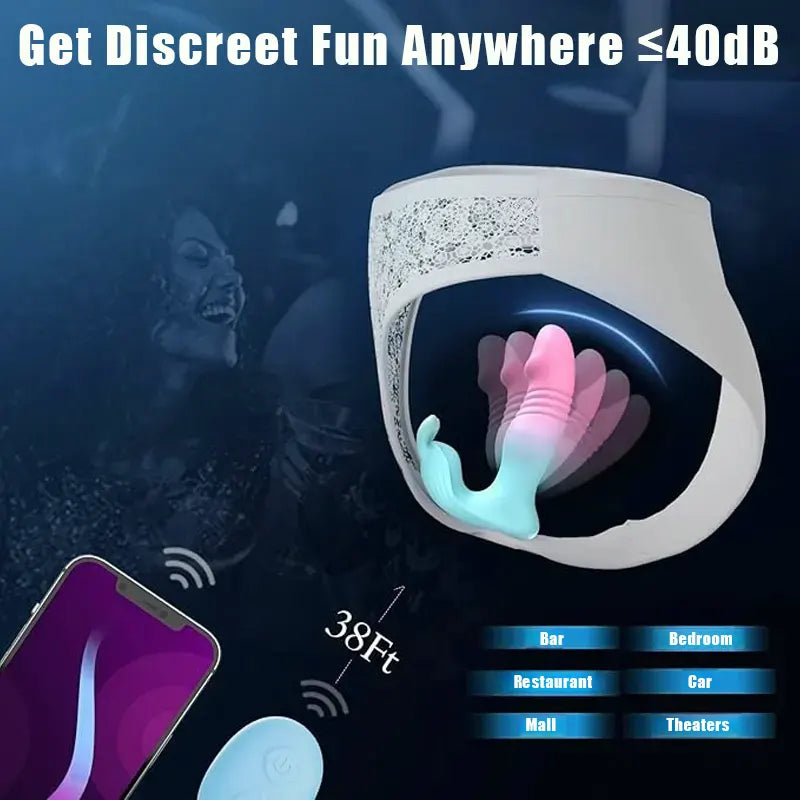 Rabbit Vibrator with Thrusting Dildo