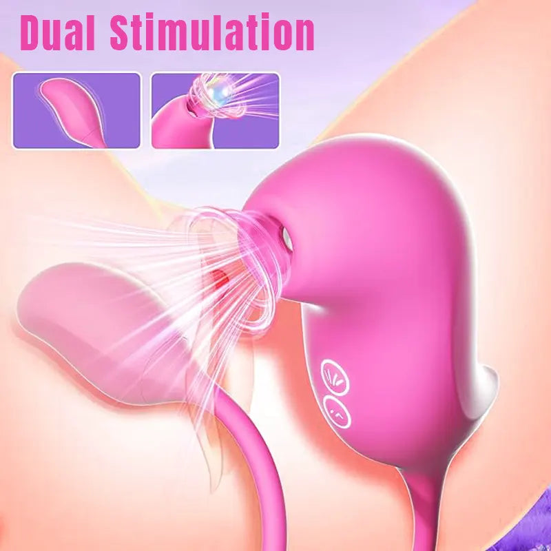 Pink Suction Vibrator with Egg