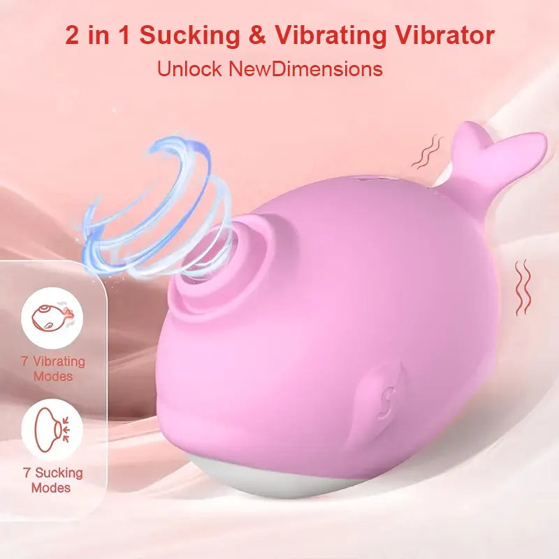 Whale-Shaped Suction Vibrator