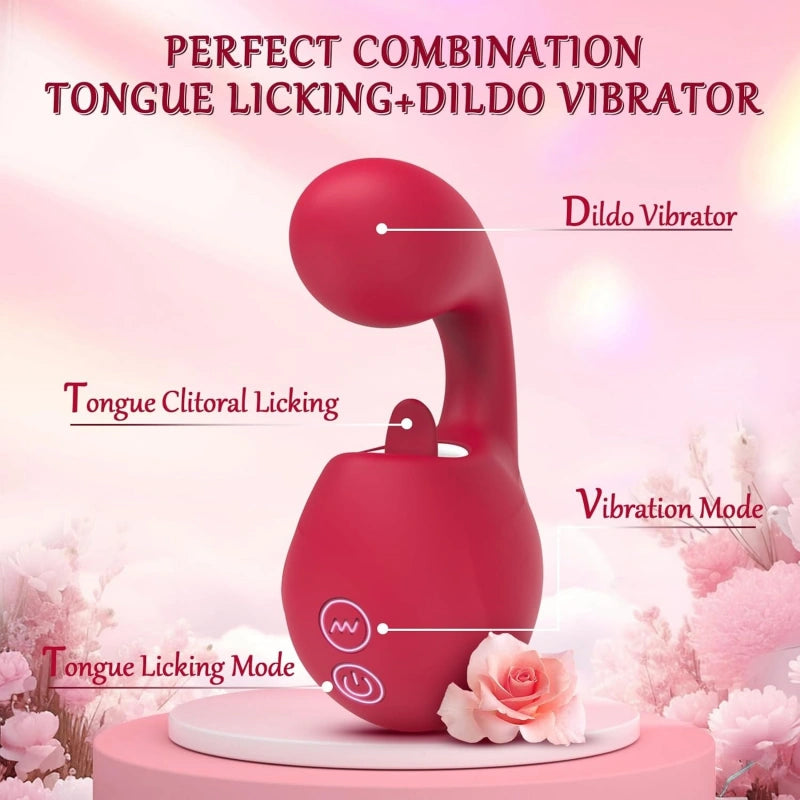 G-Spot Vibrator with 10 Vibration & 3 Licking Modes, Waterproof