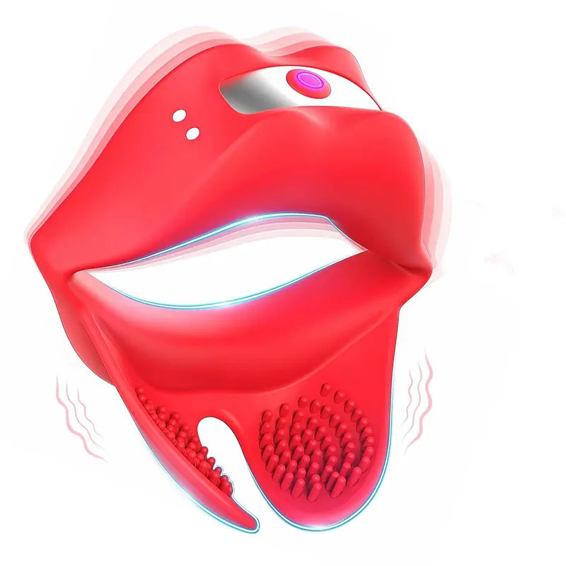 Red Lips Vibrating Couples Ring