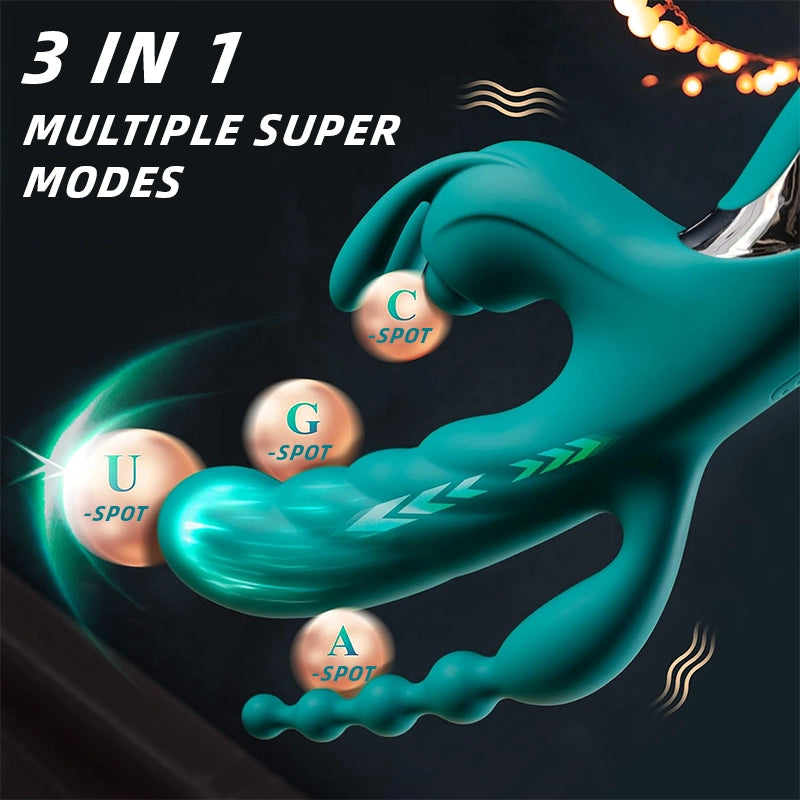 Triple Action Heated Rabbit Vibrator