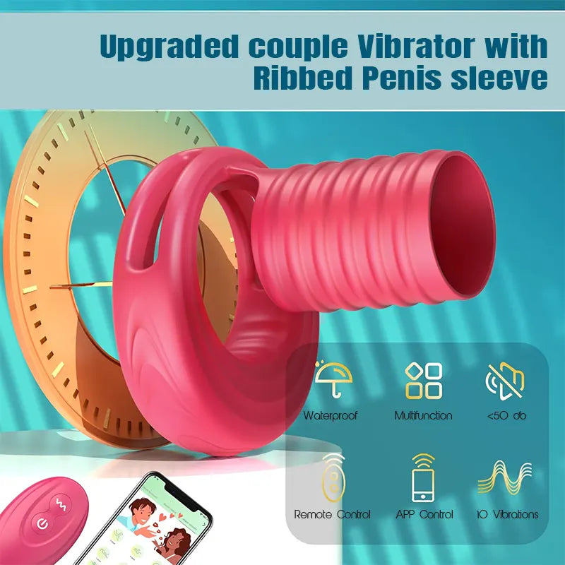 Vibrating Penis Ring with Sleeve