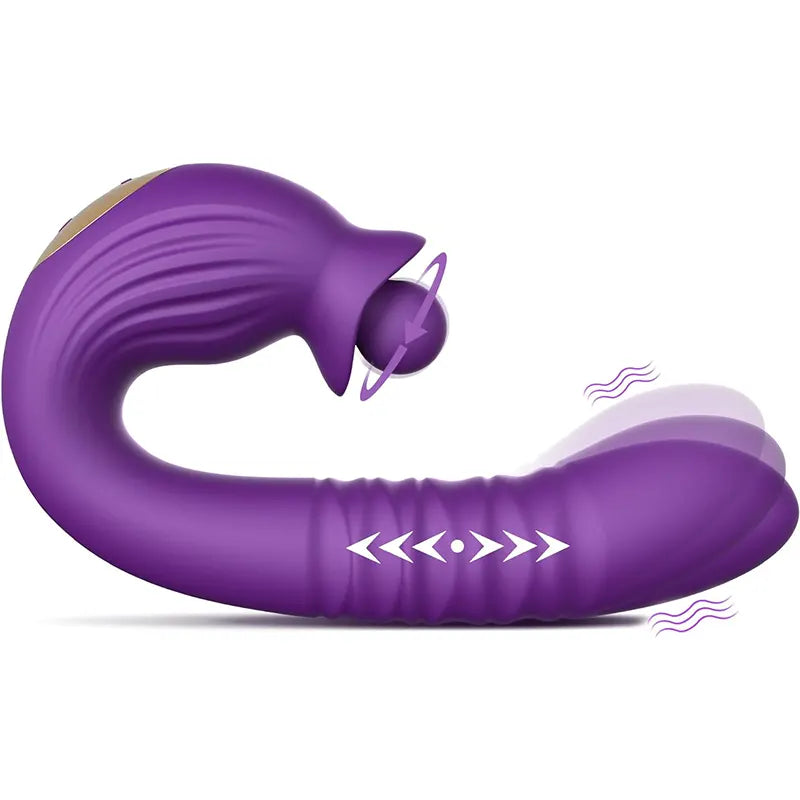 Thrusting Dual-Stimulation Clitoral Vibrator