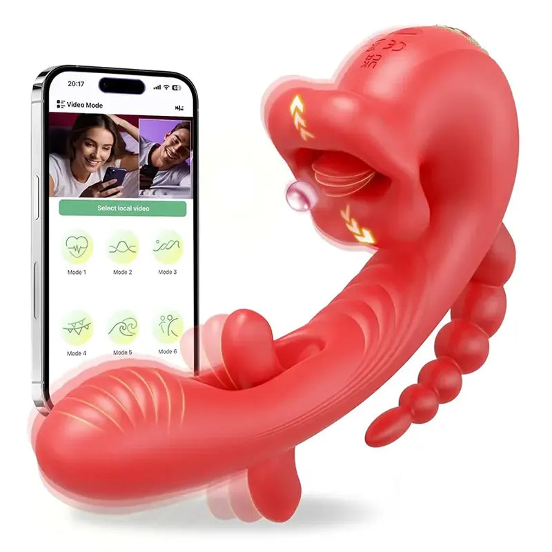 Rose Vibrator with Thrusting and Licking