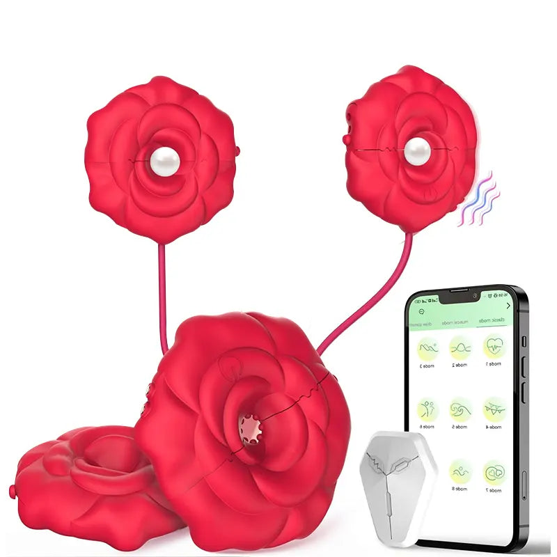 Rose Silicone Portable Nipple Vibrator
