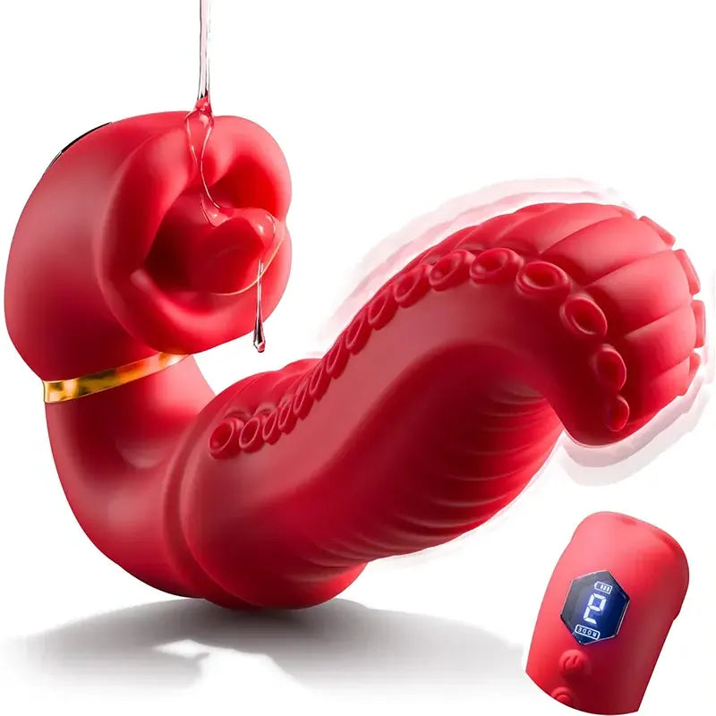 Rose Dual Vibrator with Tongue Tip