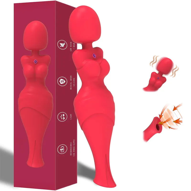 Dual Pleasure Wand and Suction Vibrator