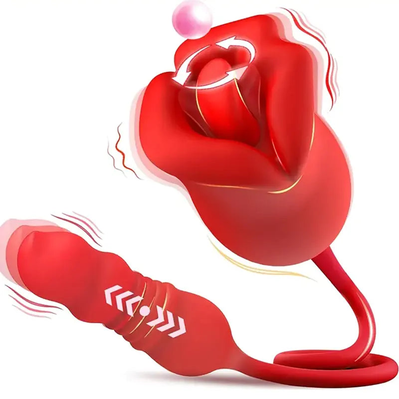 Rose Female Tongue Stretch Vibrator