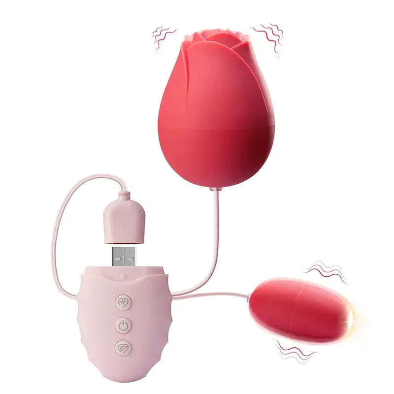 2-in-1 Rose Clitoral G-spot Vibrator
