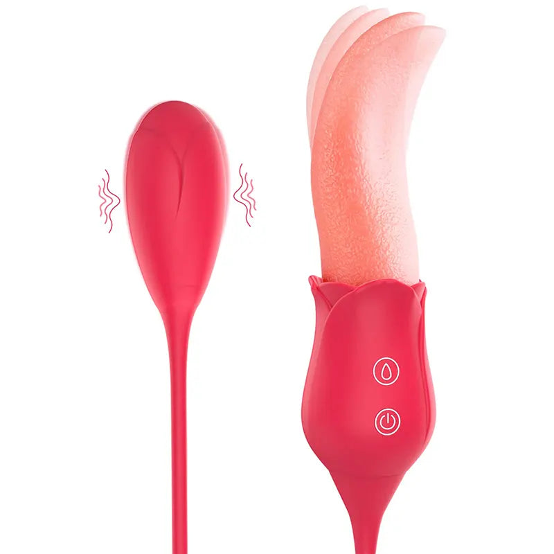 2-in-1 Tongue and Rose Vibrator