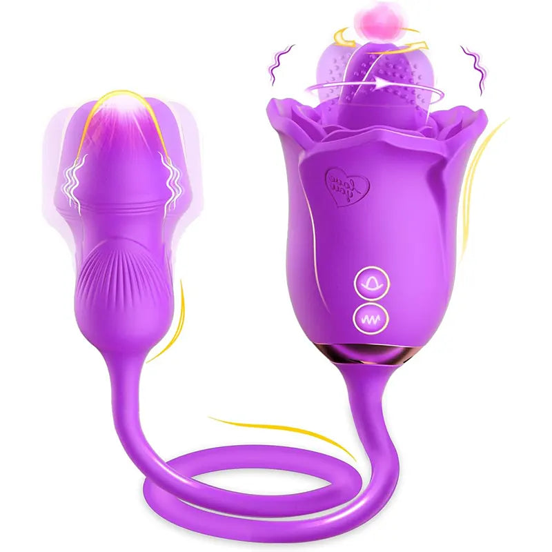 Purple Rose Tongue Licking Vibrator