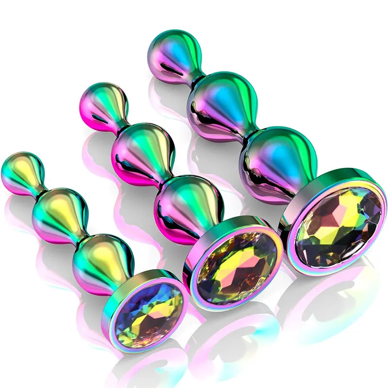 Jewelled Metal Bead Plug Set
