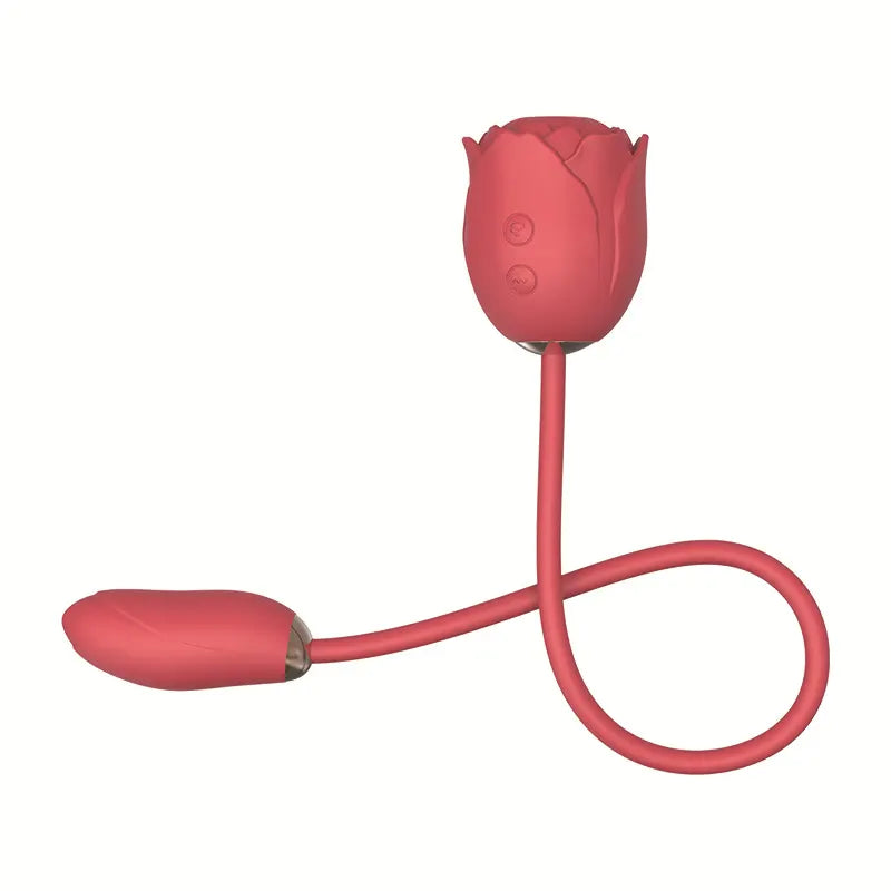 Dual-Action Rose Suction Vibrator