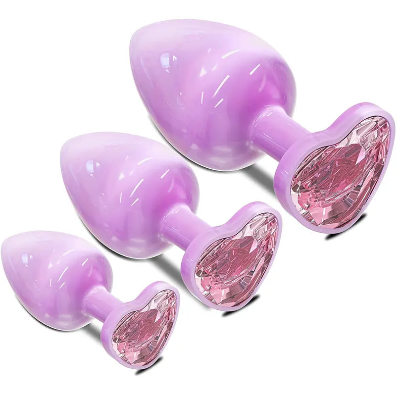 Heart Gem Metal Anal Plug Set