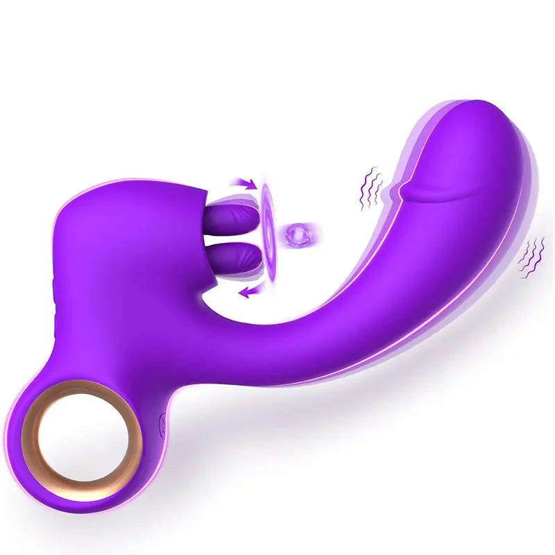 Thrusting Dual Tongue Vibrator